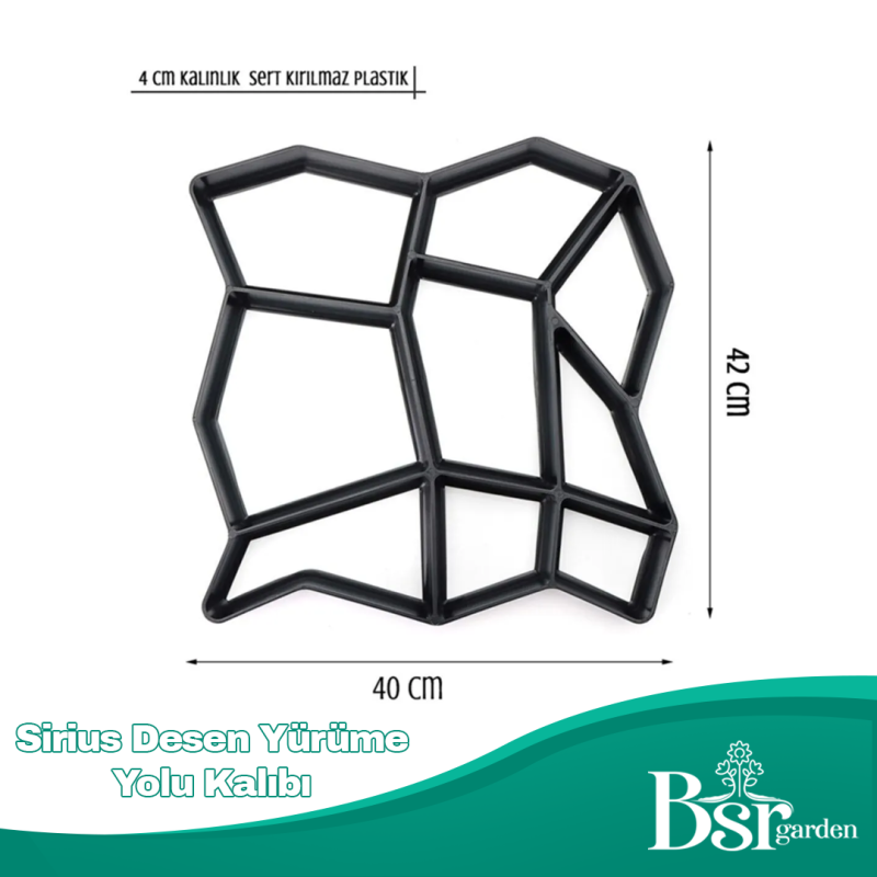 Bahçe Taş Kalıp Beton Kalıbı Zemin Kaplama Kalıbı Sirius Desen 42x40 Cm 2 Adet Bsr Garden