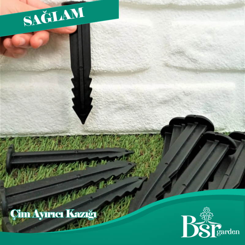 Çim Ayırıcı Kazığı 15 Cm 50 Adet Bsr Garden