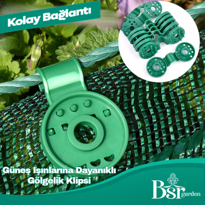 Gölgelik Klipsi / Mandalı YEŞİL 50 Adet Bsr Garden